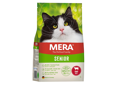 MERA CATS Senior Beef Kattefoder 2 kg – Tørfoder til Ældre Katte med Oksekød