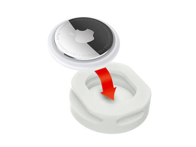 AirTag Holder GLOW silikone  f/Halsbånd 15-40 mm