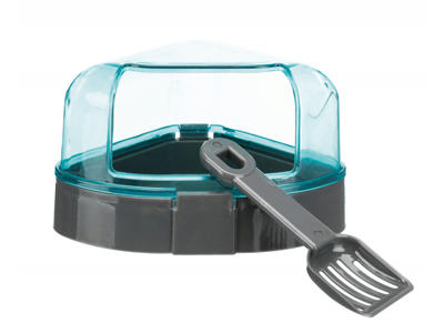 Hjørnetoilet med tag til hamster