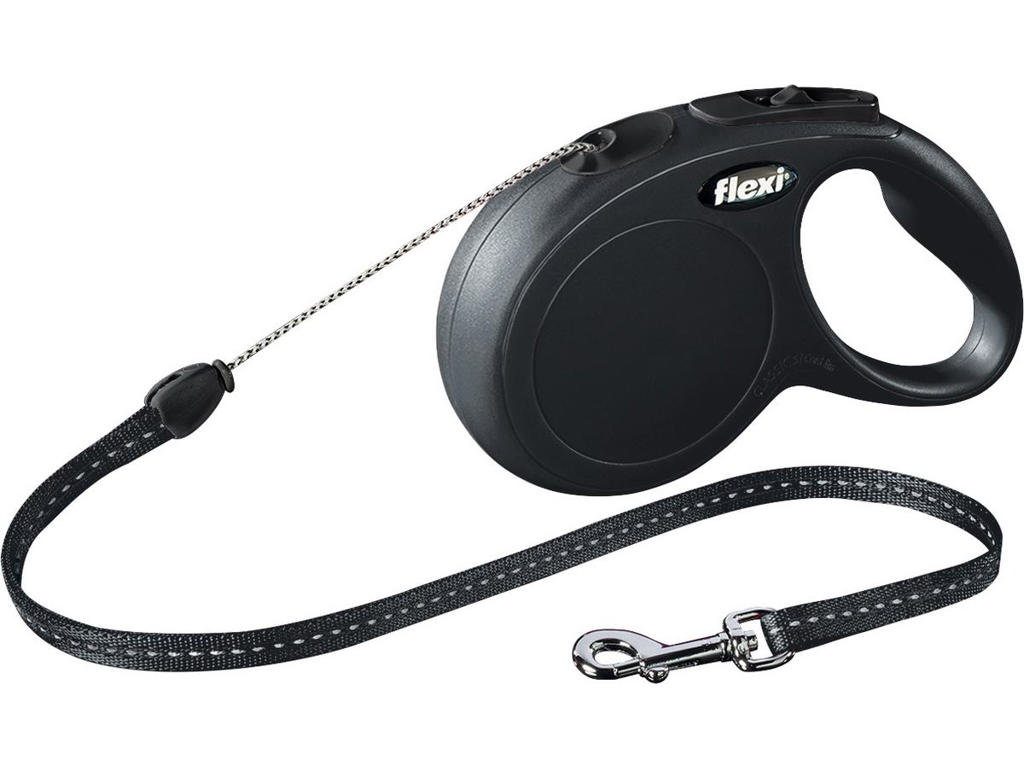 flexi New Classic snor S, 8M, 12KG, sort