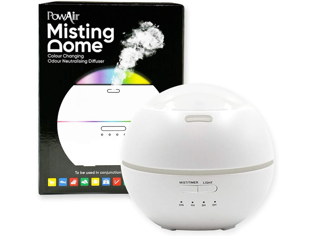 PowAir Misting Dome – Elektrisk Lugtfjerner & Aroma Diffuser