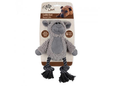 AFP LAMO Cuddle Knot Plyslegetøj med Knudereb og Squeaker – 31 cm