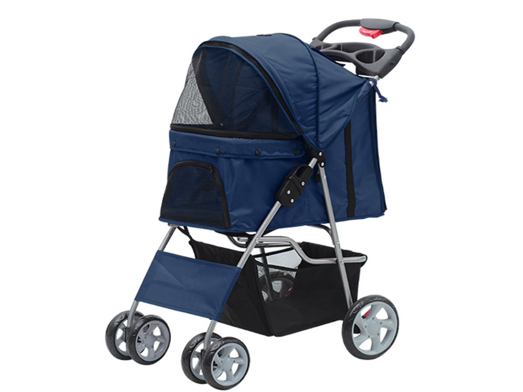 Barnevogn til små hunde blå