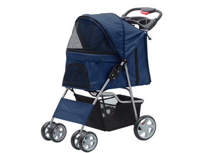 Barnevogn til små hunde blå