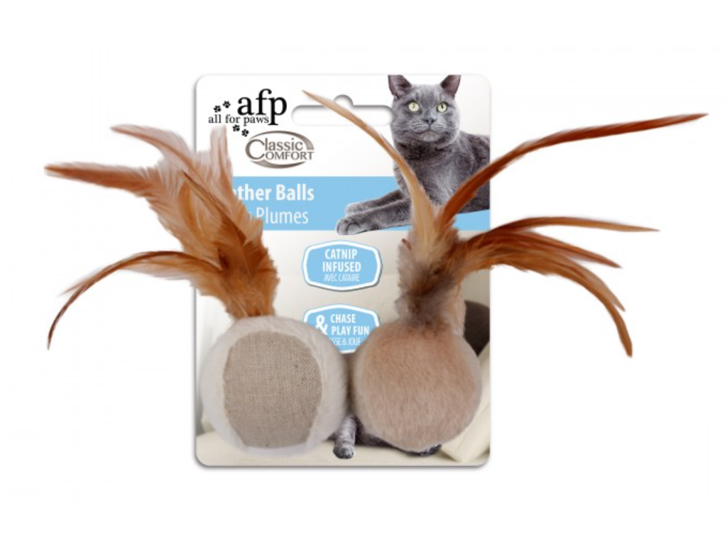 Fjerbold med fjer 2 stk