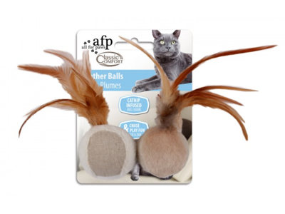 Fjerbold med fjer 2 stk