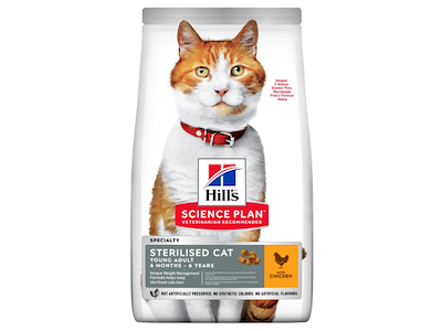 Hill's Science Plan Sterilised Cat Young Adult Kylling 1,5 kg – Tørfoder til steriliserede katte