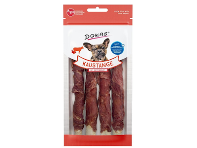 Dokas Tyggepind med Andebryst 50 g – Kornfri Tyggesnack med And og Oksehud til Små Hunde