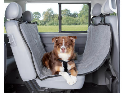 Bilsædetæppe 1,45 x 1,60 m.lysegrå/sort