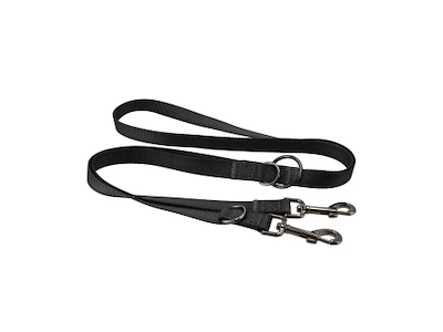 Dogman Iris Multiline Sort 200 cm – Justerbar Hundeline i Nylon med Refleks