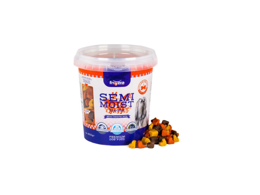 Semi-Moist soft mini hjerte mix 500 g