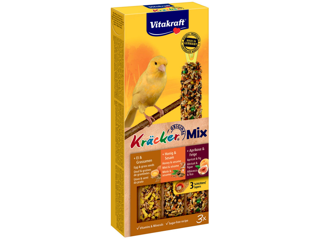Vitakraft Kracker mix 90g. Til Kanarie Hon/Græs/Abrikos