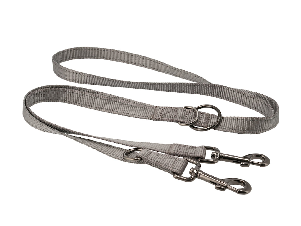 Dogman Iris Multi Hundesnor Grå L – Justerbar Dressurline 25 mm x 200 cm med Refleks