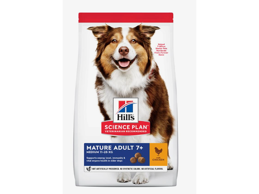 Hill’s Science Plan Mature Adult 7+ Kylling 12 kg – Tørfoder til medium seniorhunde 
