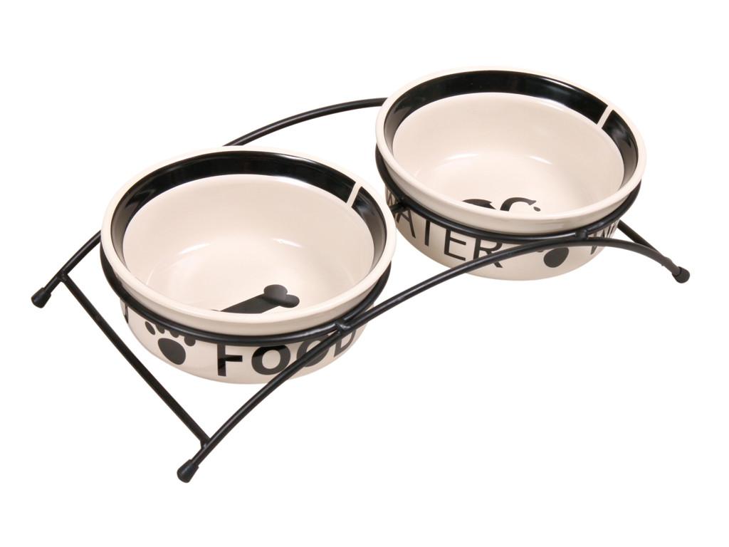 Eat on Feet skålesæt, 2 × 0.25 l/ø 13 cm, hvid/sort