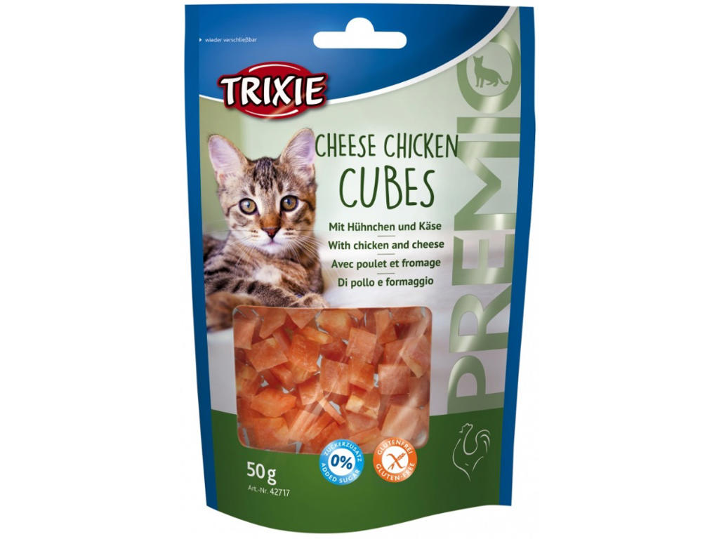 Premio Cheese Chicken Cubes, chicken with cheese, 50 g