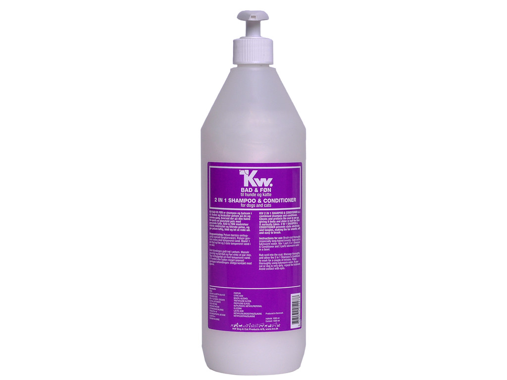 KW 2  i 1 SHAMPOO OG BALSAM 1000 ML