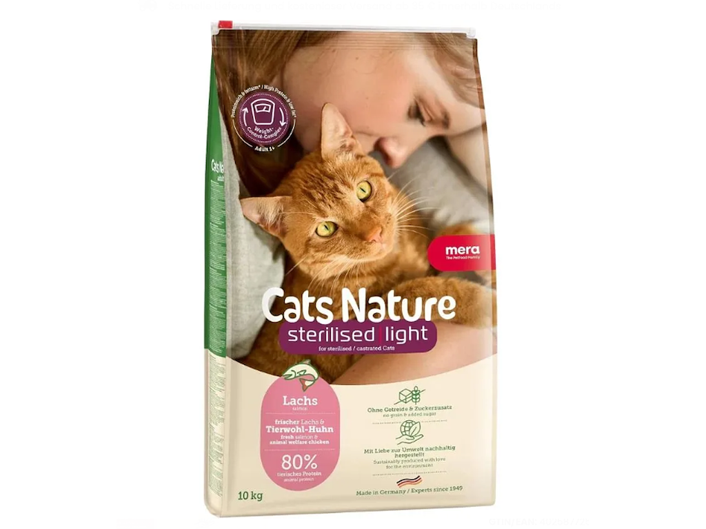 MERA Cats Nature Sterilised Light Laks 10 kg
