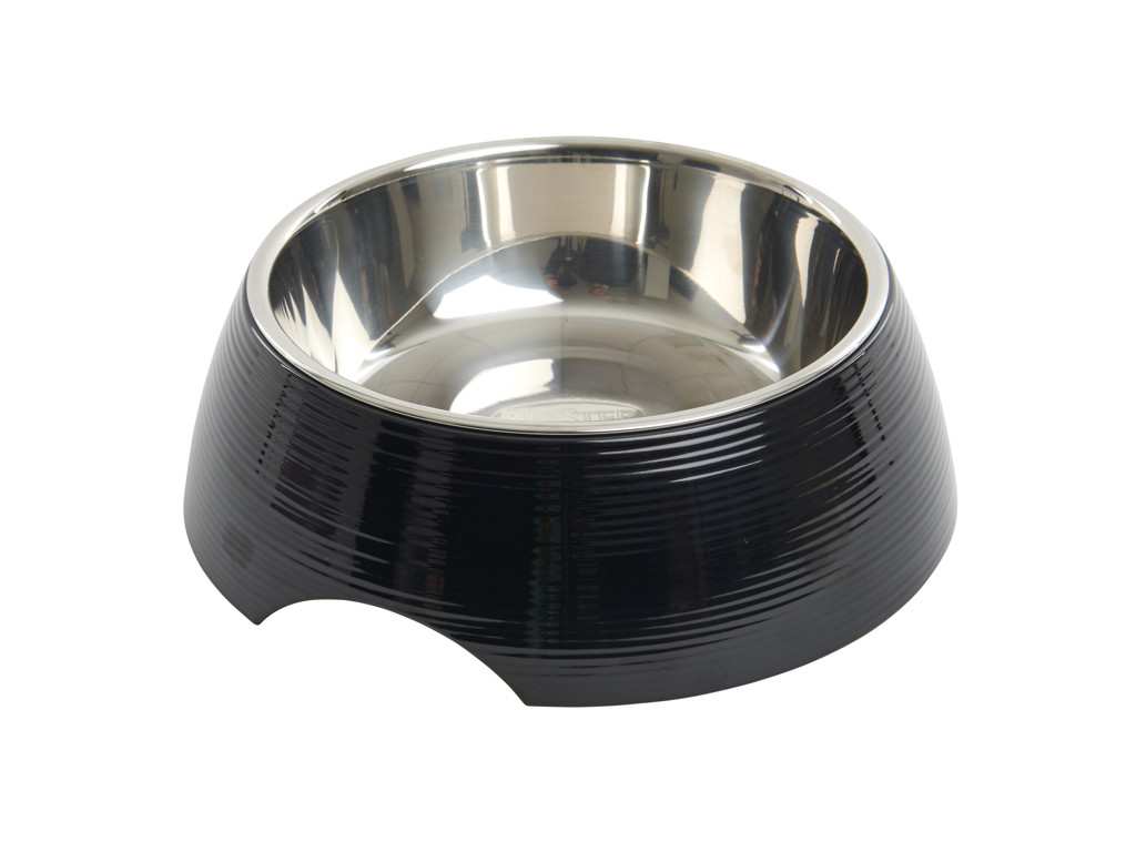 BUSTER Ripple skål, blank sort str.L