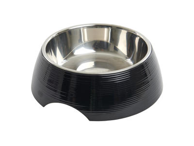 BUSTER Ripple skål, blank sort str.L