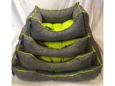 Sofa Emma Hundeseng L Grå/Gul 55 x 65 cm