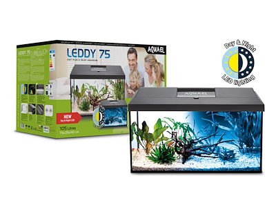 Aquael Leddy 75 Sort Akvariesæt – D&N Biofs Black 2.0