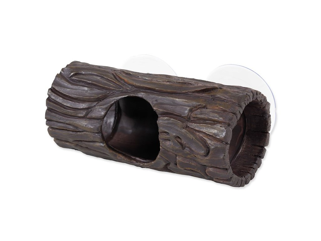 Repti Planet Tree Trunk Shelter – Træstamme Skjul med Sugekopper 15 x 6,5 x 9 cm
