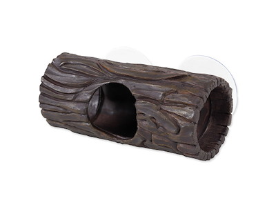 Repti Planet Tree Trunk Shelter – Træstamme Skjul med Sugekopper 15 x 6,5 x 9 cm