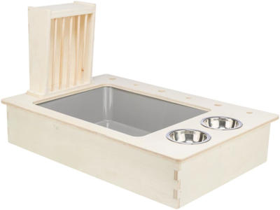 Foderstation m/ skåle & høhæk