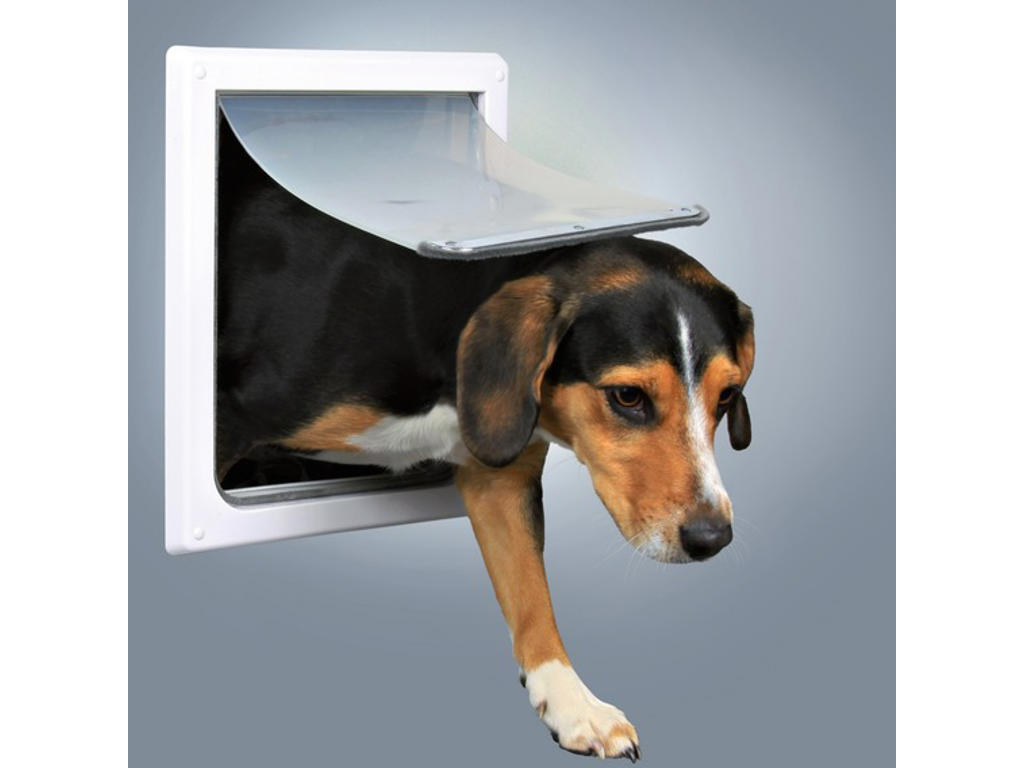 Hundedør 2-vejs, S–M hvid 30x36 cm