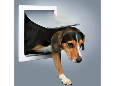 Hundedør 2-vejs, S–M hvid 30x36 cm