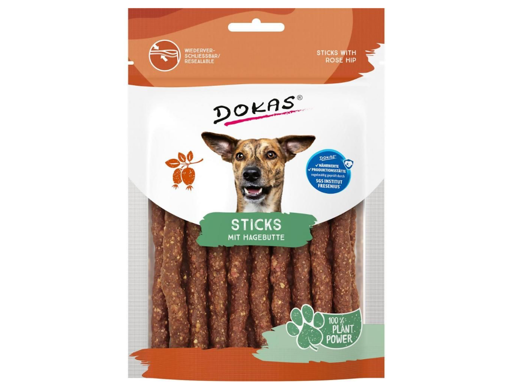 DOKAS Stænger med Hyben – Hundesnack 105 g