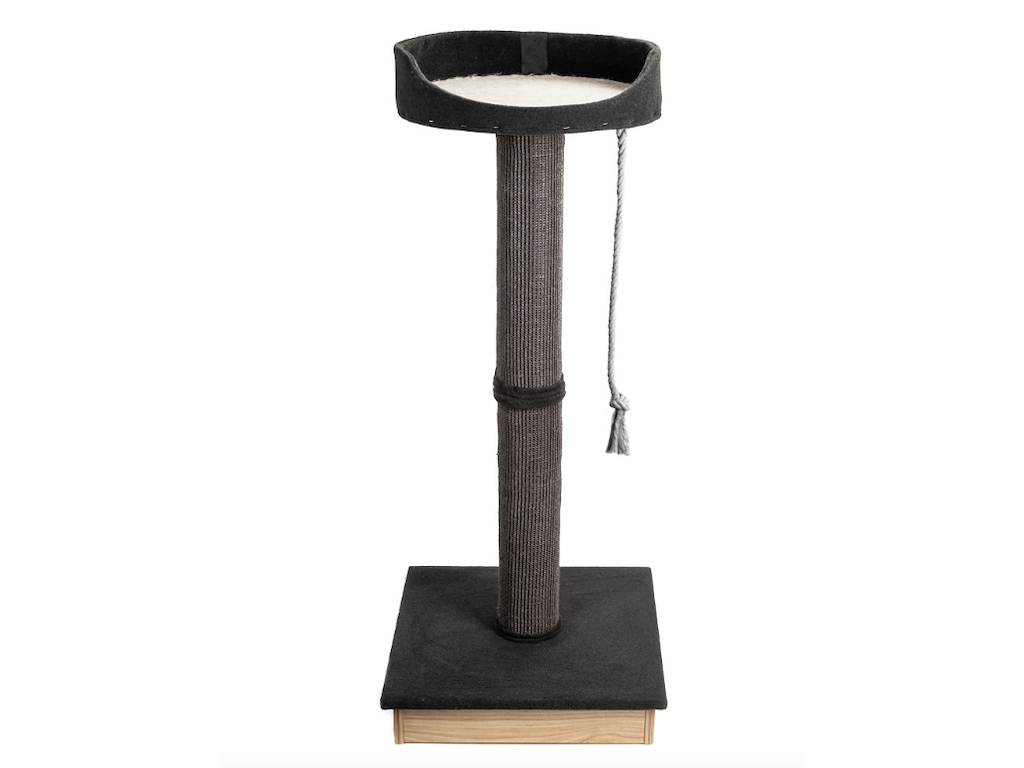 Ecomfy Kradsetårn Tower 120 cm Grå – Høj Kradsepæl med Udkigsplads og Legetov