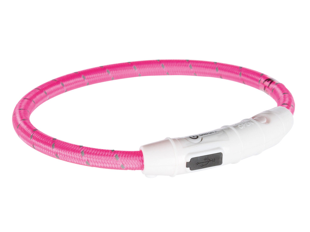 Flash lysring USB t. katte, 35 cm/ø 7 mm, pink