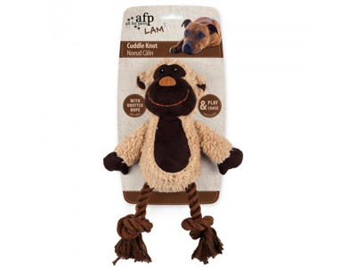 AFP LAMO Cuddle Knot Plyslegetøj med Knudereb og Squeaker – 31 cm