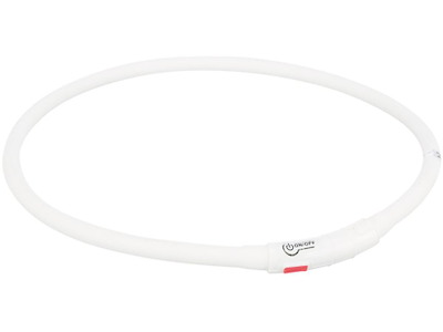 Flash Lysring USB XS-XL 70 cm – Genopladelig LED Halsring til Hund Hvid
