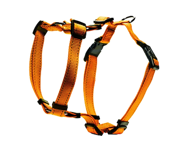 Dogman Iris H-sele Orange M/L – Justerbar Reflekterende Hundesele 20 mm