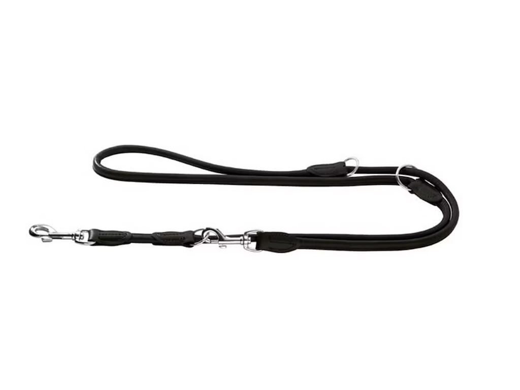 Hunter ELG Rundsyet Elglæder Dressurline Sort 200 cm / Ø 10 mm – Justerbar Hundesnor