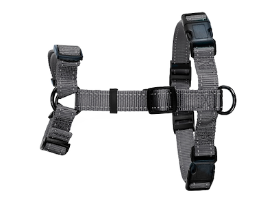 Dogman Iris H-Sele Grå XXS/XS – Justerbar Hundesele i Nylon med Refleks