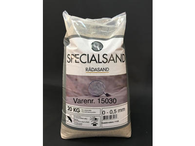 Rådasand 0-0,5 mm, 20 kg.