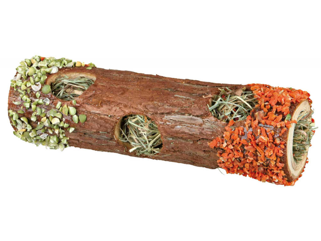 Trætunnel med fyld af hø og hibiskusblomst, 20 cm, 25 g