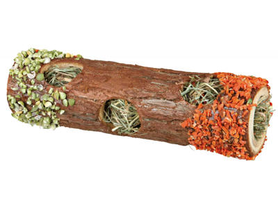 Trætunnel med fyld af hø og hibiskusblomst, 20 cm, 25 g