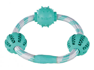 Denta Fun rope ring with balls, ø 20 cm