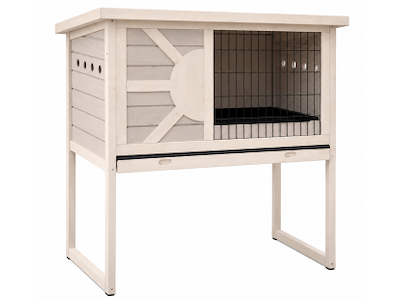 SunnyPet Udendørs Kaninbur 95,5 x 63 x 18,5 cm – Højt Kaninbur til Kaniner og Smådyr