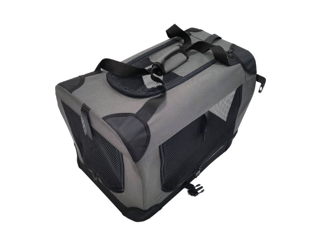 Nordic Paws Transportbur Foldbar Grå M – Blødt Transportbur 60 x 42 x 42 cm