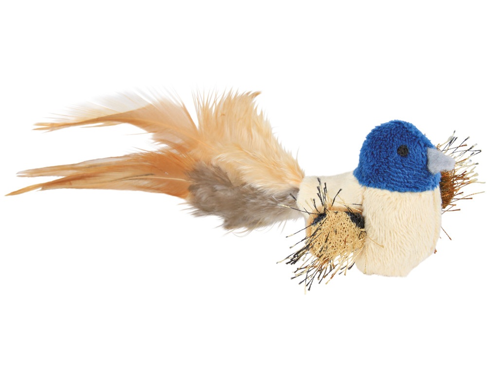 Fugl med fjeder, plys, 8 cm