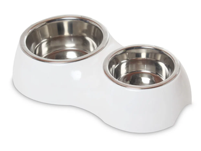 MELAMIN DOBBELT SKÅL MED RUSTFRI FODERSKÅL