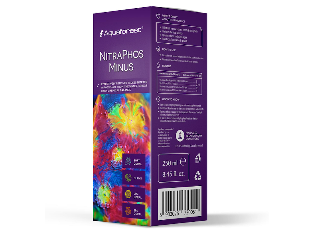 Aquaforest NitraPhos Minus 250 ml – Effektiv Reduktion af Nitrat og Fosfat i Saltvandsakvarier