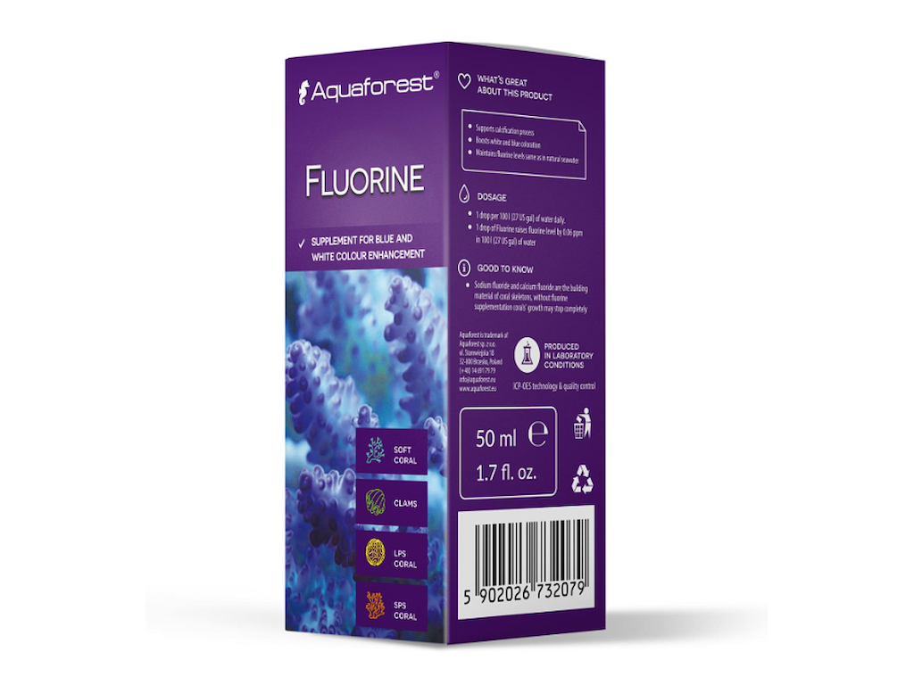 Aquaforest Fluorine 50 ml – Fluortilskud til SPS Koraller og Revakvarier
