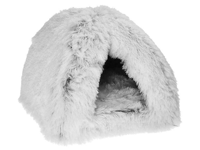 Fluffy Igloo Grå 40 x 40 x 35 cm – Huleseng til Katte, Kaniner og Små Hunde